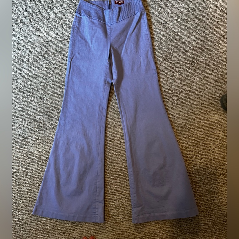 STAUD NEVER WORN LAVENDER FLARES size 4